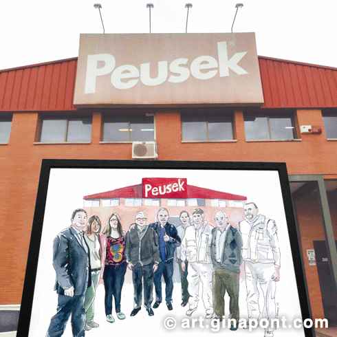 Due to Manolo's retirement after working for Peusek for years, the workmates gave him this personalized art print.