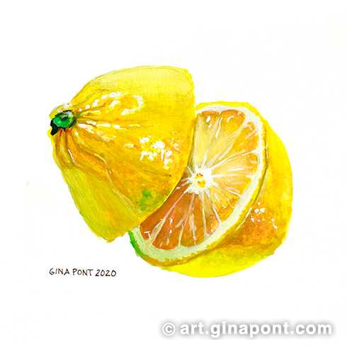 During the confinement, I explored new artistic techniques such as gouache and painted this lemon.