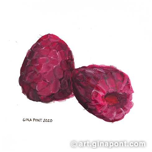 During the confinement, I explored new artistic techniques such as gouache and painted these raspberries.